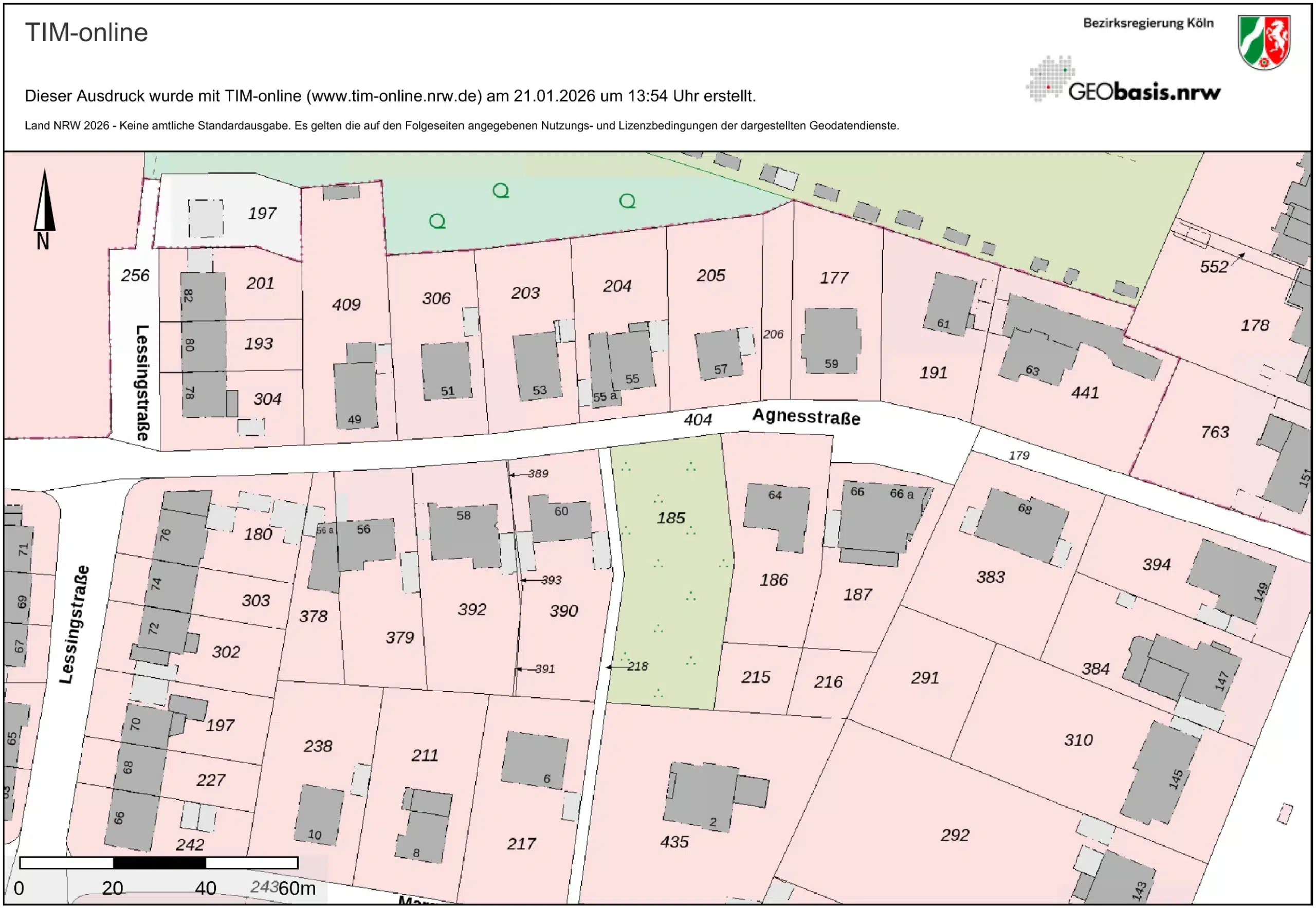 Flurkarte Agnesstraße